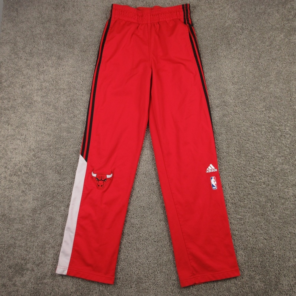 Chicago Bulls Track Pants Mens Small Red Adidas Warm Up NBA Basketball Retro